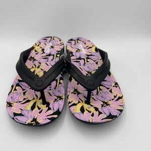 Skechers Foamies Women's Flip Flops Sandals Size 10 Floral Black Pink
